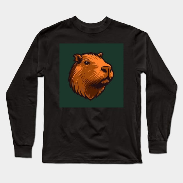 Majestic Capybara Long Sleeve T-Shirt by Cryptid